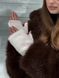 Тепленькие женские перчатки митенки из искусственного меха, перчатки без пальцев молочные 2883645011 фото