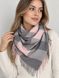 Хустка жіноча тепла в клітинку сіро-рожева Cashmere