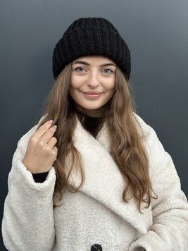 Базова жіноча шапка зимова з подвійним закотом STD чорна 2030489638 фото